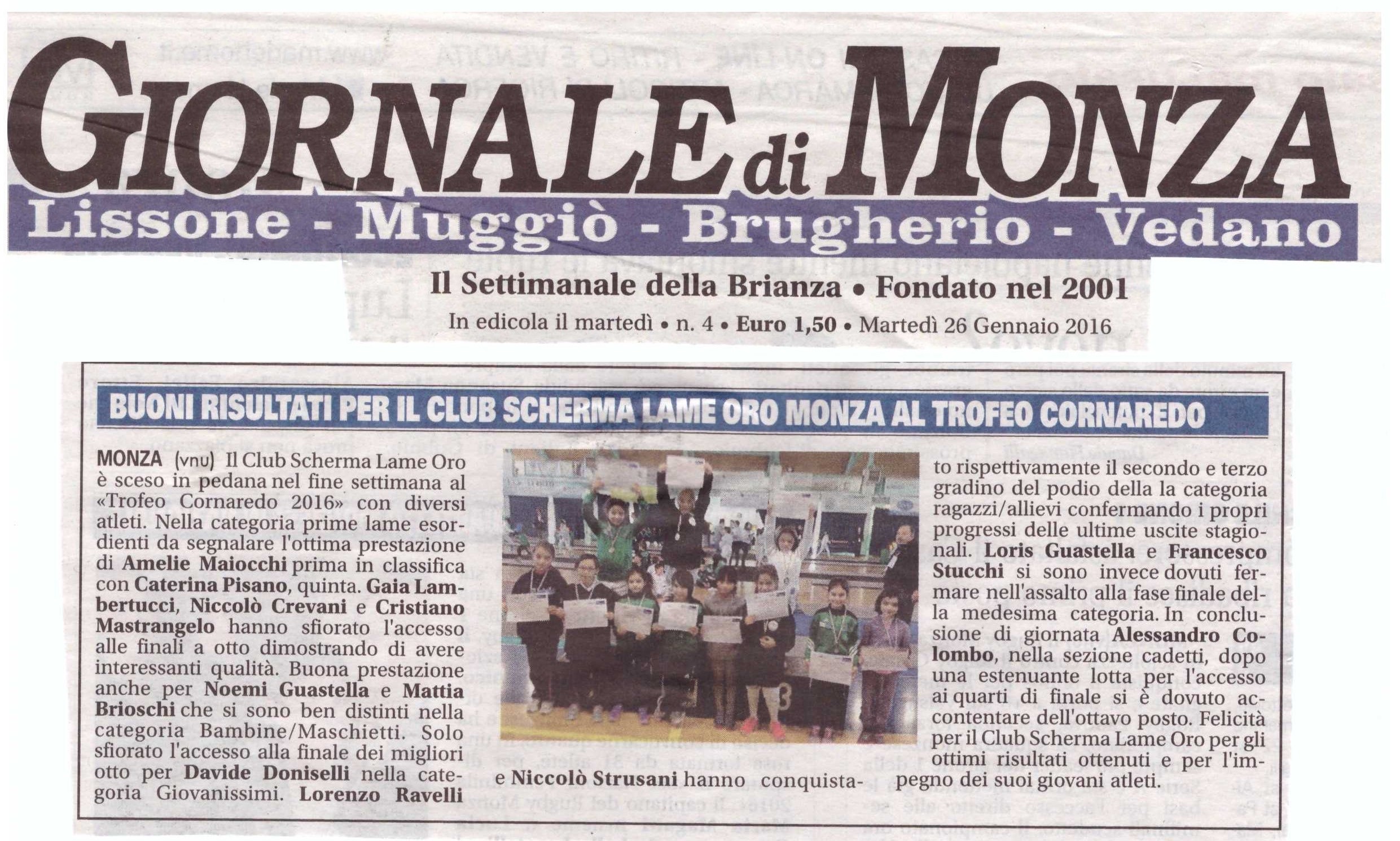 Giornale di Monza Trofeo COrnaredo